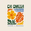 Chi Omega Hibiscus and Monstera Parent's Weekend Crewneck