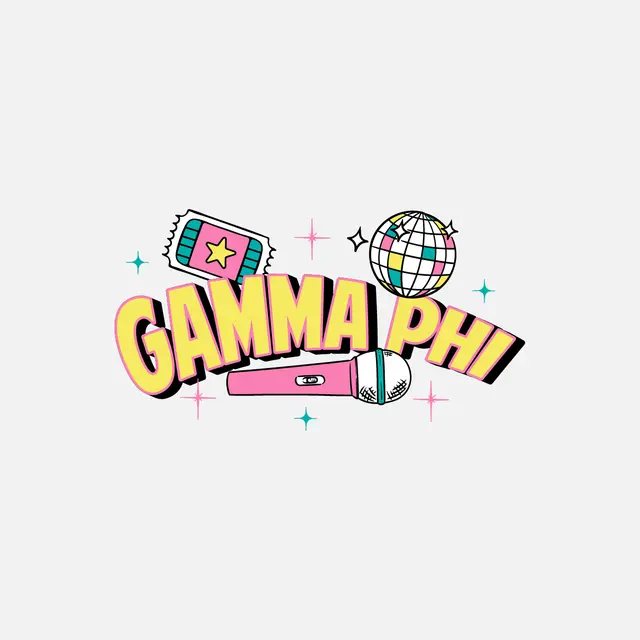 Gamma Phi Beta Disco Ball and Mic PR Shirt