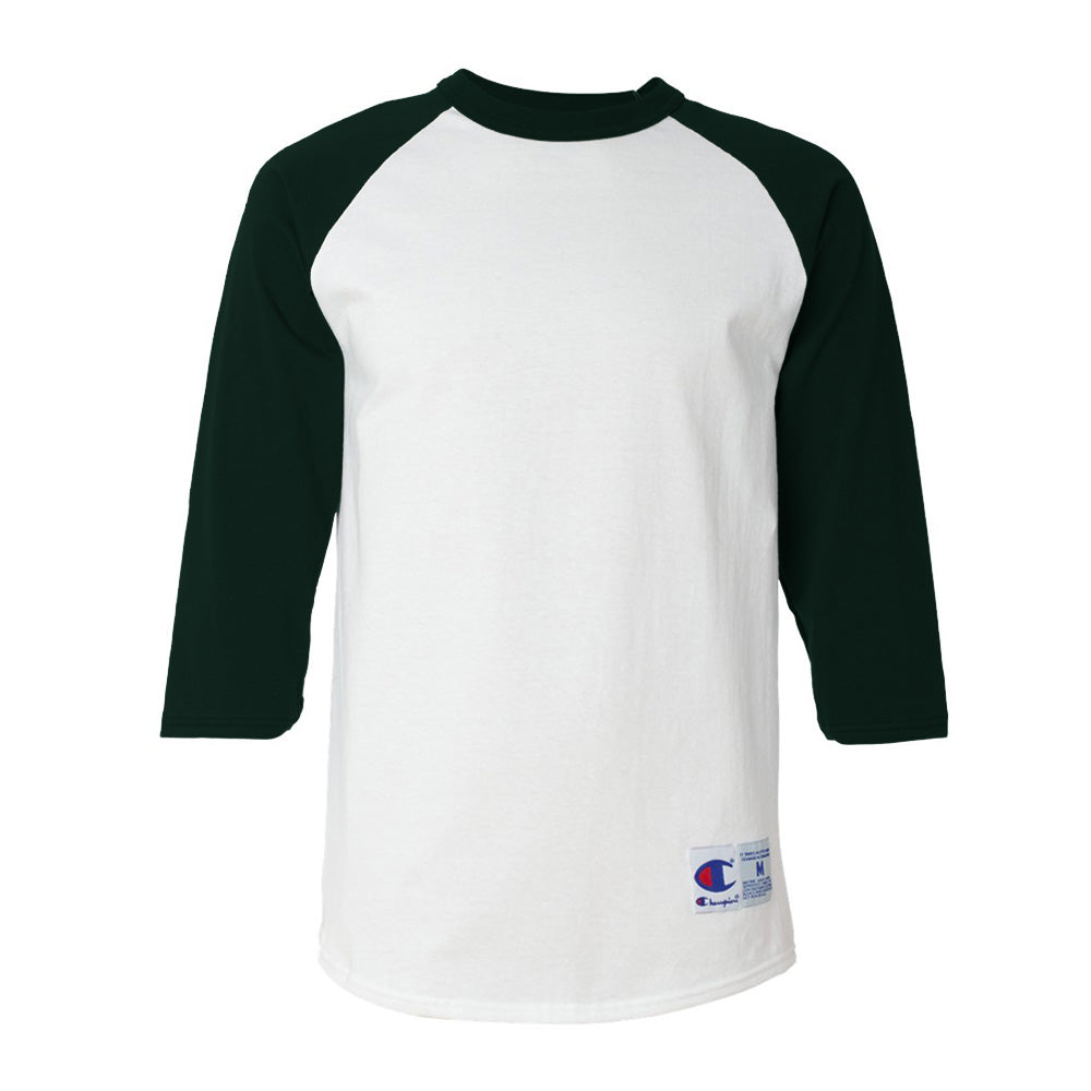 Champion Three-Quarter Raglan Sleeve Baseball T-Shirt | Fresh Prints