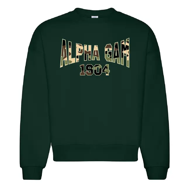 Alpha Gamma Delta Camouflage Text PR Sweater 2