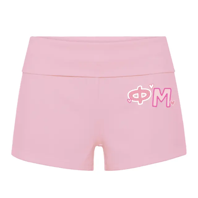 Phi Mu Playful Hearts Lettering Rush Shorts 2