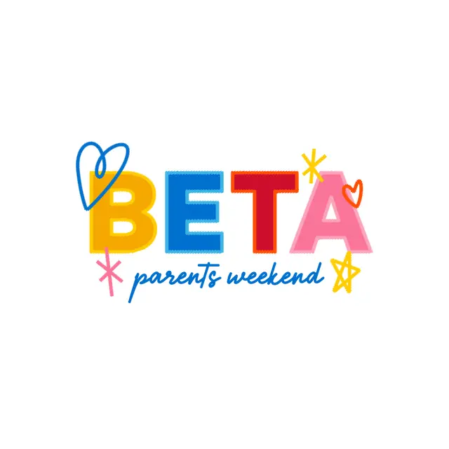 Beta Theta Pi Colorful Block Letters with Hearts Parents Weekend Crewneck