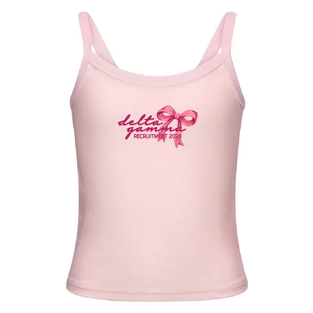 Delta Gamma Pink Bow Graphic Recruitment Tank 2