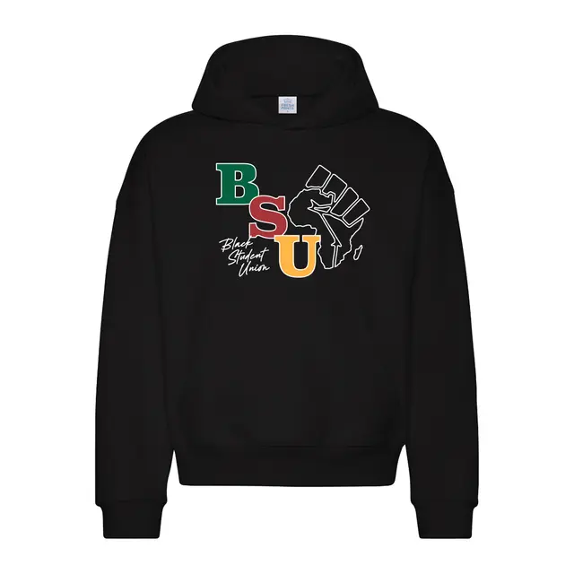 Black Student Union Bold Letters Fist Graphic PR Hoodie 2