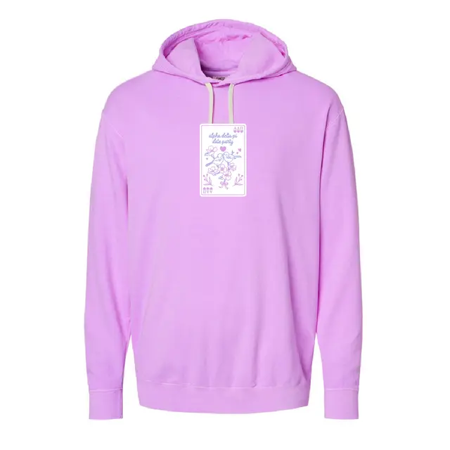 Alpha Delta Pi Lovebirds and Floral Date Party Hoodie 2