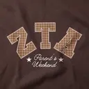 Zeta Tau Alpha Houndstooth Lettering Parents Weekend Sweater