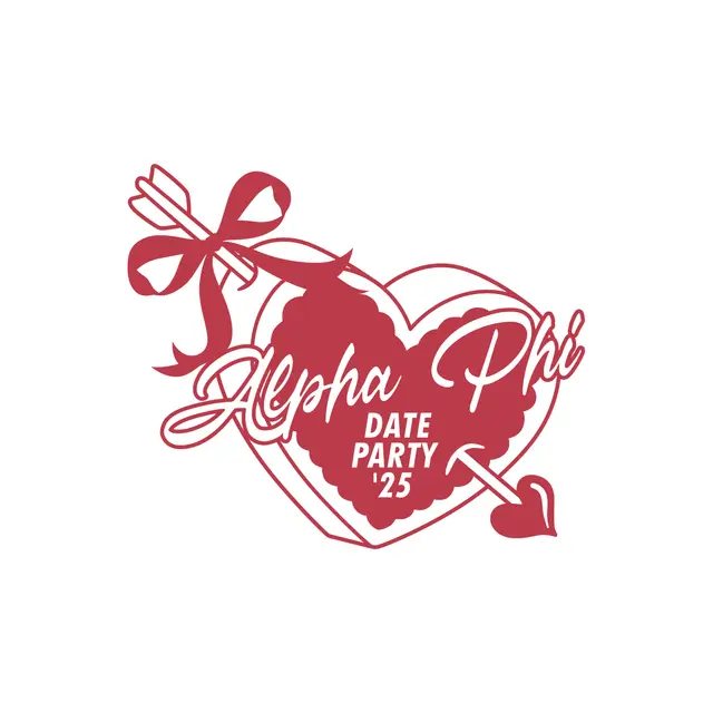 Alpha Phi Heart and Bow Date Party Tank