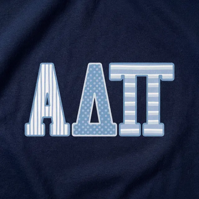 Alpha Delta Pi Striped and Dotted Lettering PR Tank