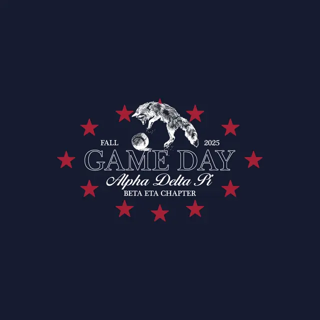 Alpha Delta Pi Wolf and Stars Game Day Shirt