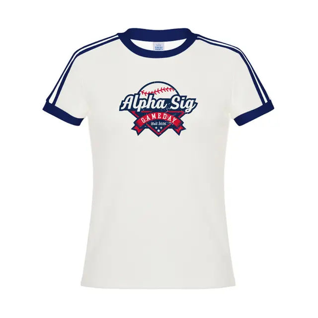 Alpha Sigma Alpha Baseball Graphic Game Day Shirt 2