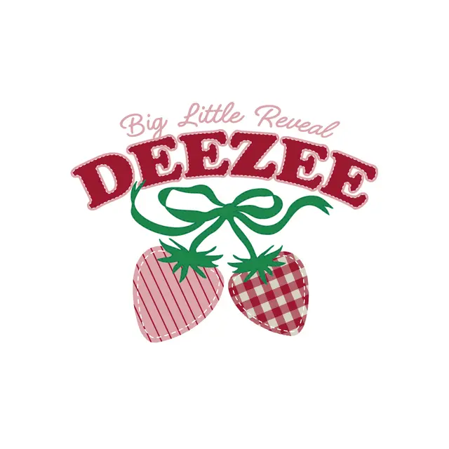 Delta Zeta Patterned Strawberry Graphic Big Little Reveal Shirt