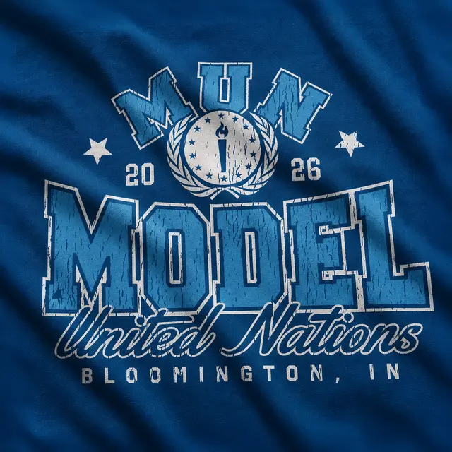 Model United Nations Stacked Serif Lettering PR Crewneck