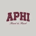 Alpha Phi Block Text with Heart Accents Philanthropy Crewneck