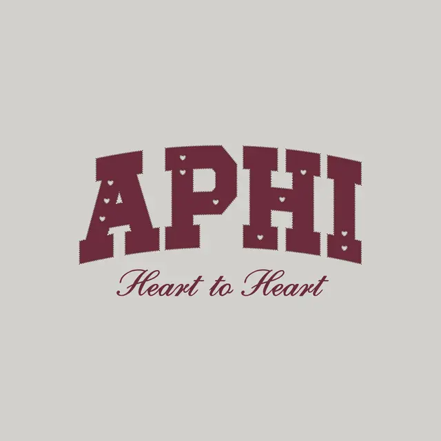 Alpha Phi Block Text with Heart Accents Philanthropy Crewneck