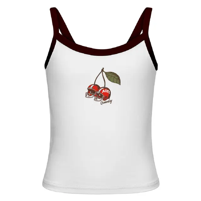 Alpha Omicron Pi Football Helmet Cherries Game Day Tank 2