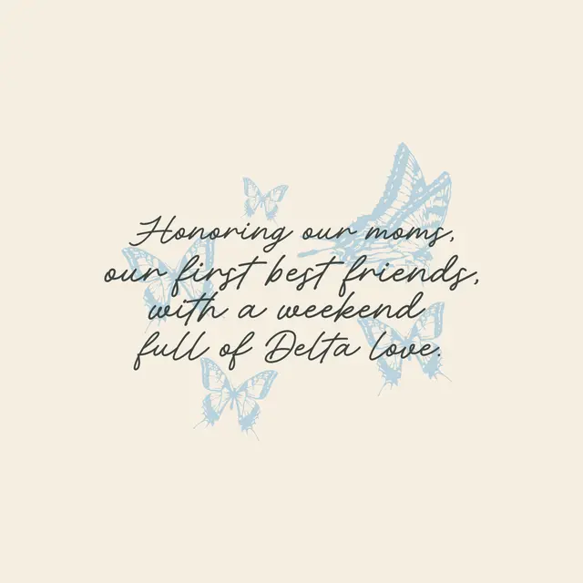 Delta Delta Delta Butterfly Script Mom's Weekend Hoodie