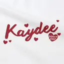 Kappa Delta Cursive Text with Hearts in Red PR Shirt