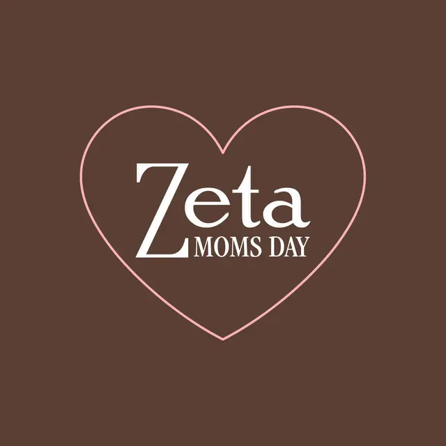 Zeta Tau Alpha Heart Outline and Serif Texts Moms Day Shirt