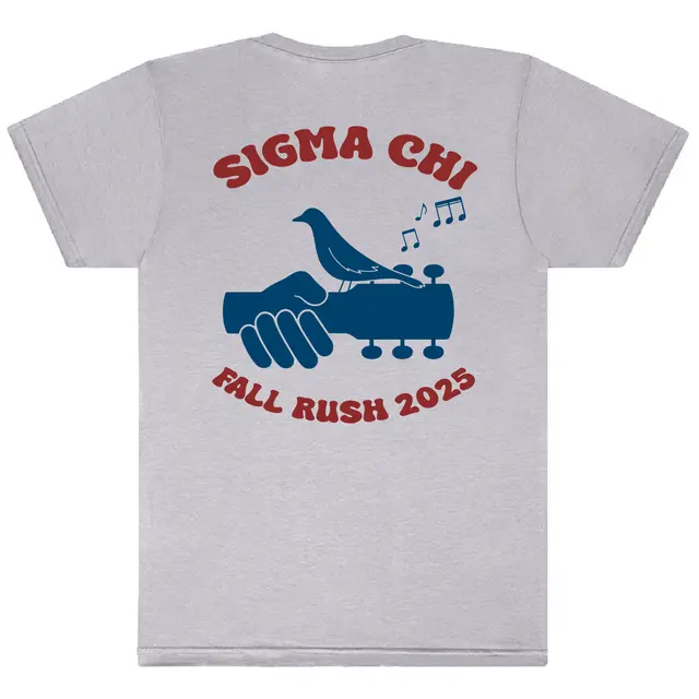 Sigma Chi Hand Holding Guitar Bird Rush Shirt 2