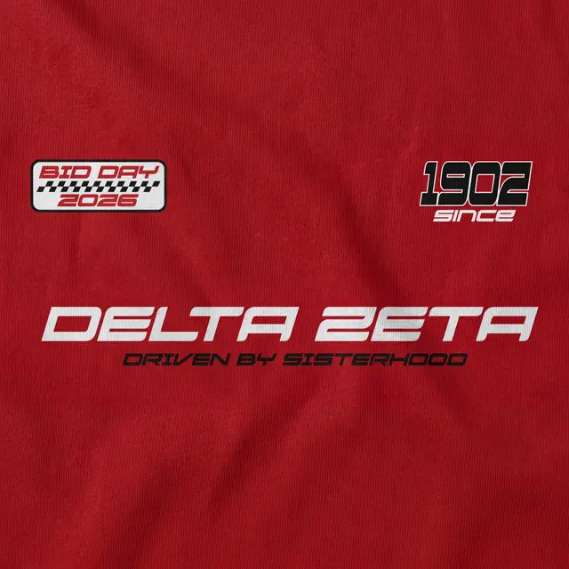 Delta Zeta Race Flag Graphics Bid Day Shirt