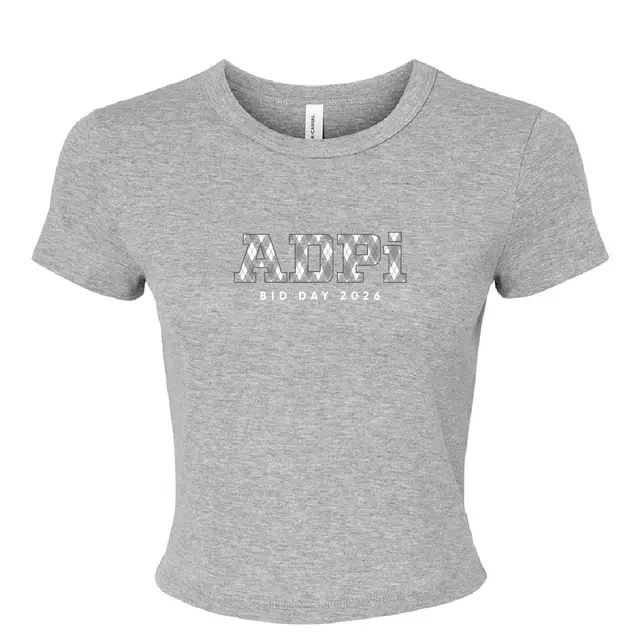 Alpha Delta Pi Argyle Pattern Texts Bid Day Shirt 2