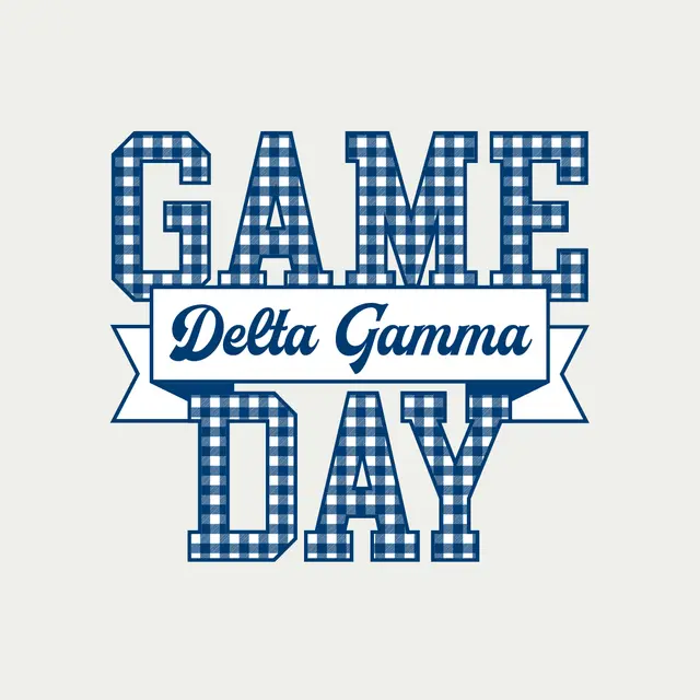 Delta Gamma Gingham Lettering Game Day Shirt