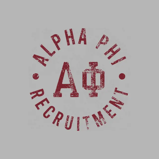 Alpha Phi Bold Distressed Lettering Rush Shirt