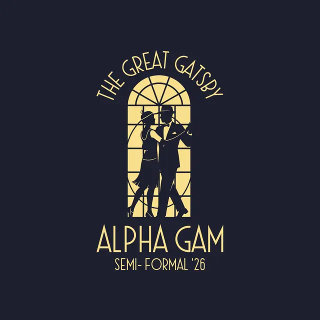 Alpha Gamma Delta Great Gatsby Couple Semi Formal Shirt