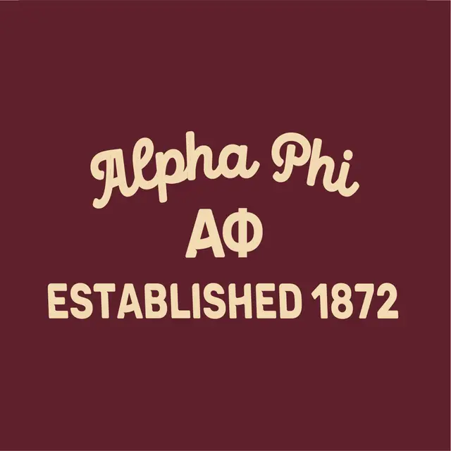 Alpha Phi Script and Block Text PR Crewneck