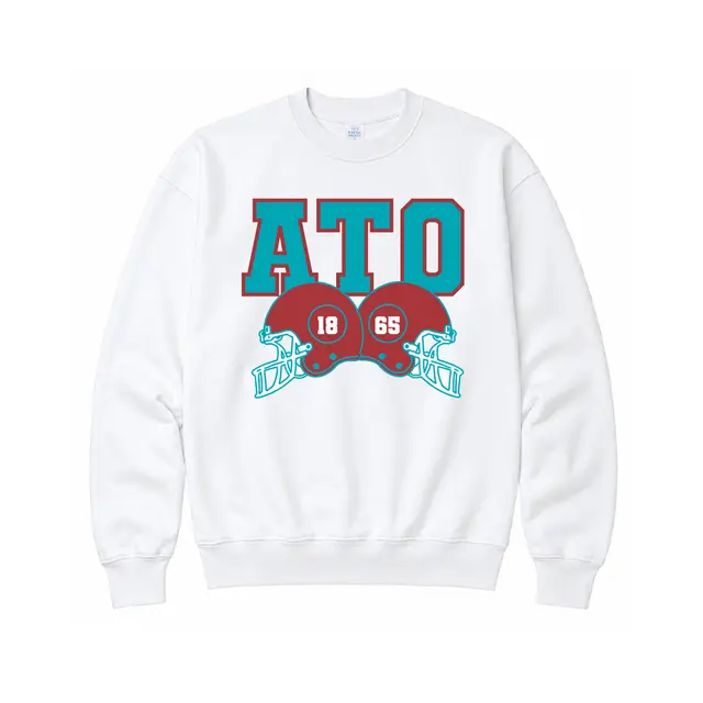 Alpha Tau Omega Football Helmets Block Text PR Crewneck 2