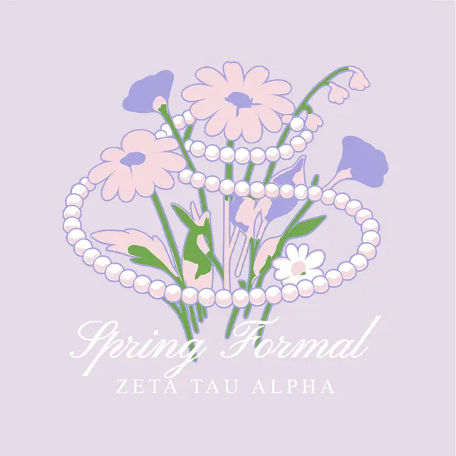 Zeta Tau Alpha Floral Pearl Spring Formal Sweater