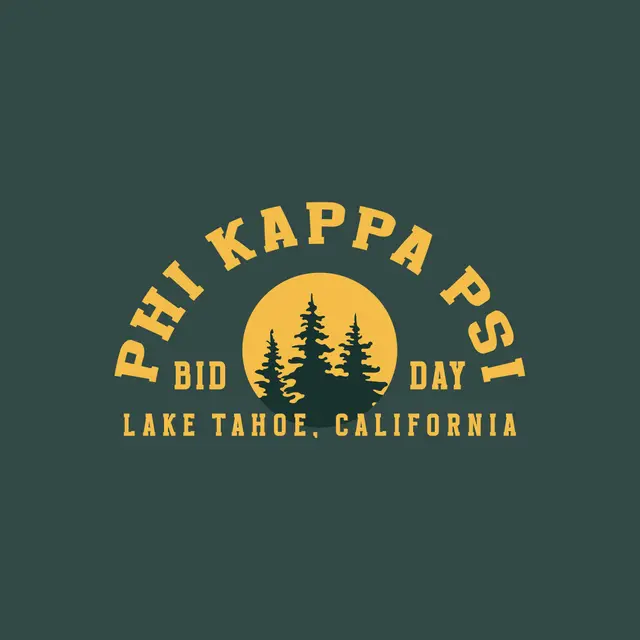Phi Kappa Psi Pine Tree Sunset Bid Day Shirt