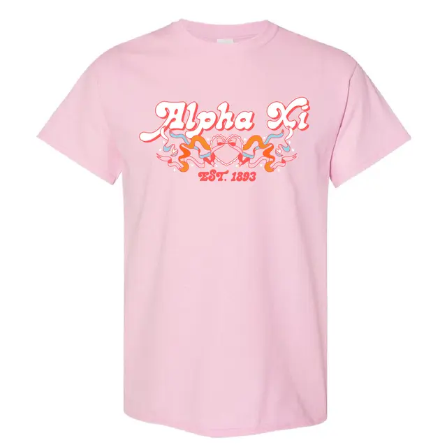 Alpha Xi Delta Ribbon Heart Graphic PR Shirt 2