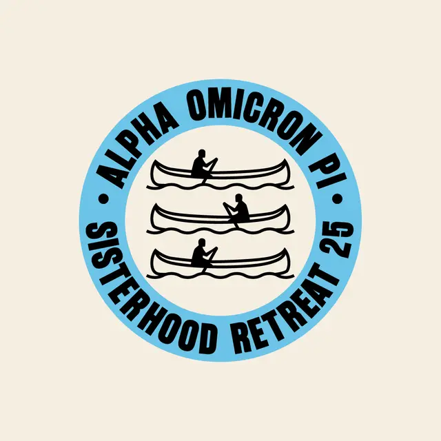 Alpha Omicron Pi Canoe Logo Sisterhood Retreat Hoodie