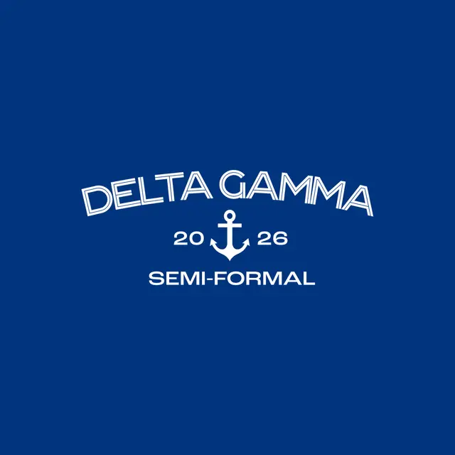 Delta Gamma Anchor and Stripe Text Semi Formal Tank