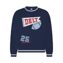 Delta Tau Delta Pennant and Plaid Football Game Day Crewneck 2
