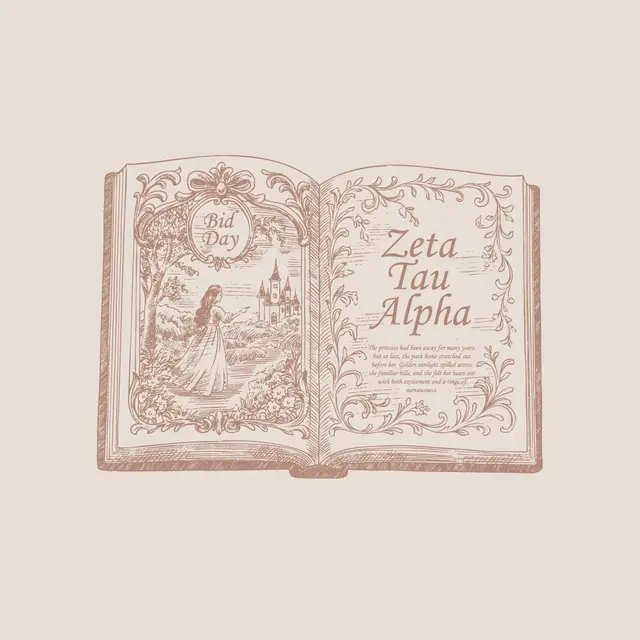 Zeta Tau Alpha Vintage Storybook Bid Day Shirt