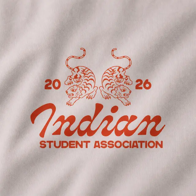 Indian Student Association Dual Tiger Illustration PR Shirt