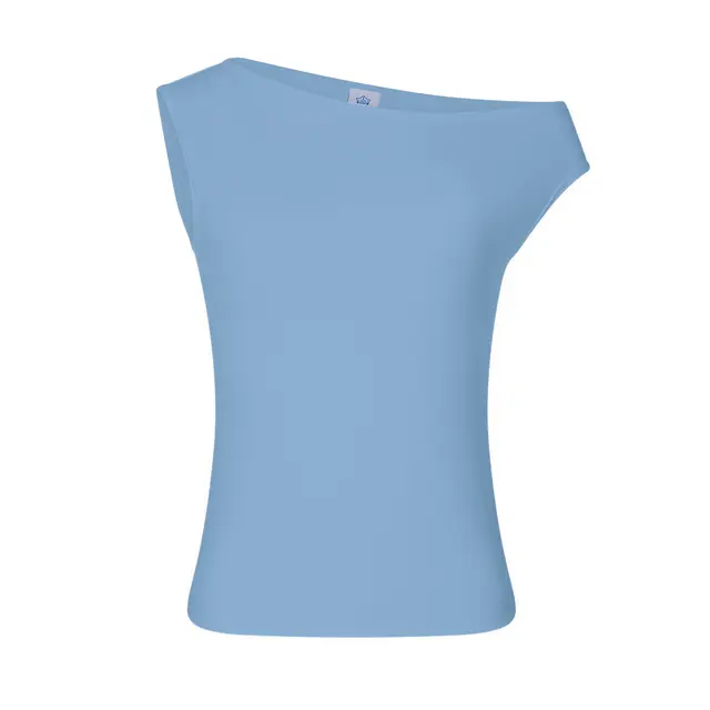 Off Shoulder Tank Light Blue Front