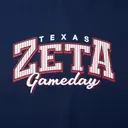 Zeta Tau Alpha Striped Lettering Game Day Shirt