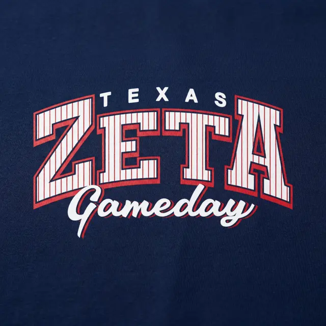 Zeta Tau Alpha Striped Lettering Game Day Shirt