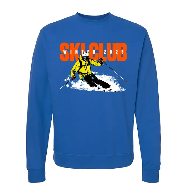 Ski Club Skier Illustration Winter PR Crewneck 2