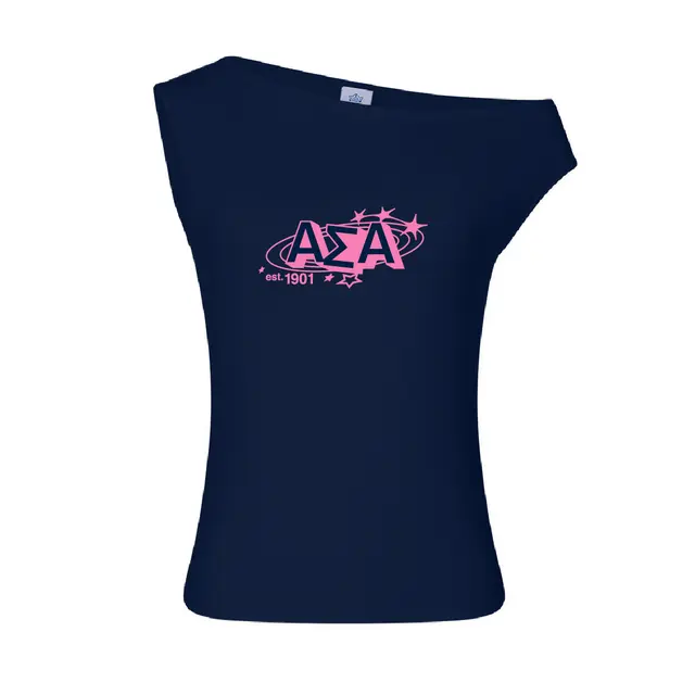 Alpha Sigma Alpha Outlined Lettering Cosmic PR Tank 2