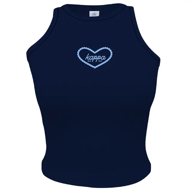 Kappa Kappa Gamma Cute Heart Lettering Bid Day Tank 2