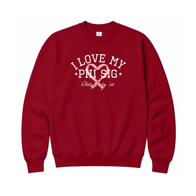 Phi Sigma Sigma Heart Illustration Date Party Crewneck 2
