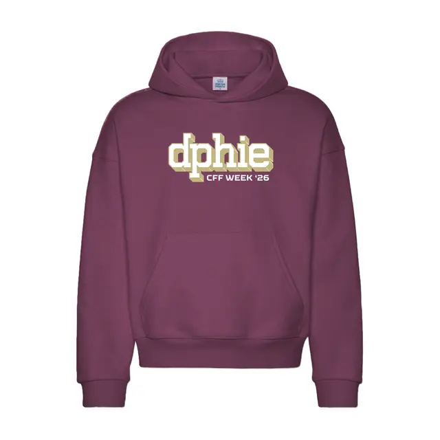 Delta Phi Epsilon Bold Block Text Philanthropy Hoodie 2