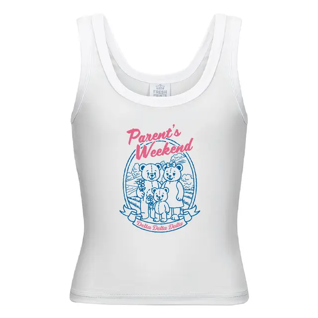 Delta Delta Delta Bear Family Illustration Parent's Weekend Tank 2