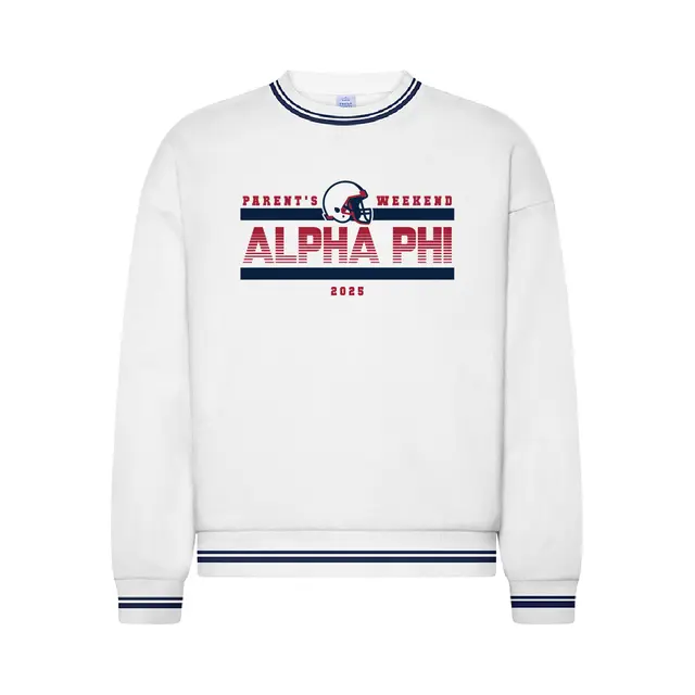 Alpha Phi Helmet Striping Parent's Weekend Sweater 2