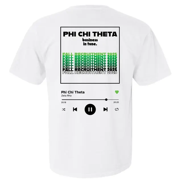Phi Chi Theta Gradient Text Fall Recruitment Shirt 2