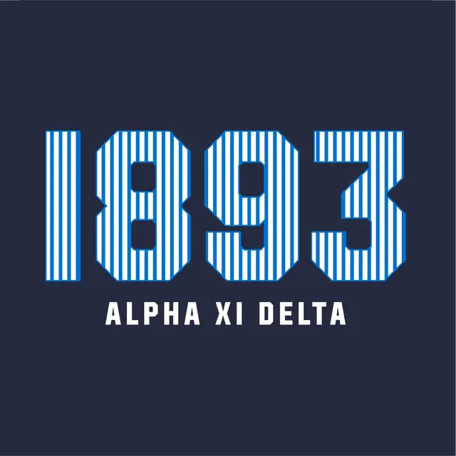 Alpha Xi Delta Striped Year Text PR Hoodie
